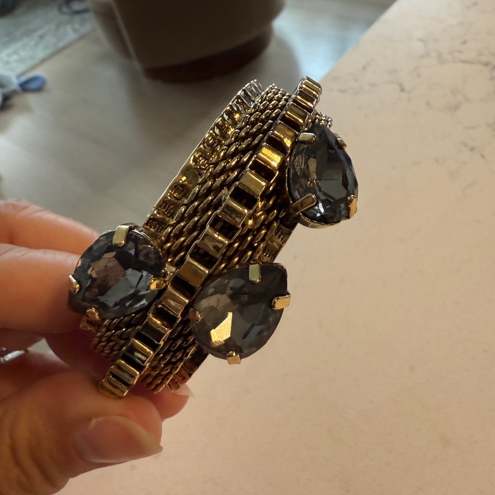 J. Crew Gold Bracelet with Gray Accents